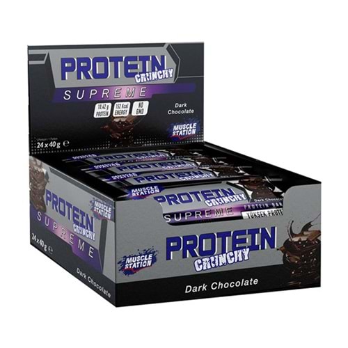 Muscle Station Supreme Crunchy Protein Bar Dark Chocolate 24 x 40 Gr