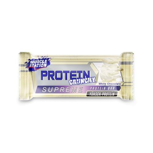 Muscle Station Supreme Crunchy Protein Bar White Chocolate 1Ad. 40 Gr
