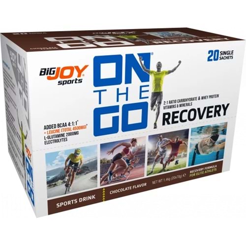 Bigjoy Sports ONTHEGO RECOVERY Sports Drink Çikolata 20 x 70g