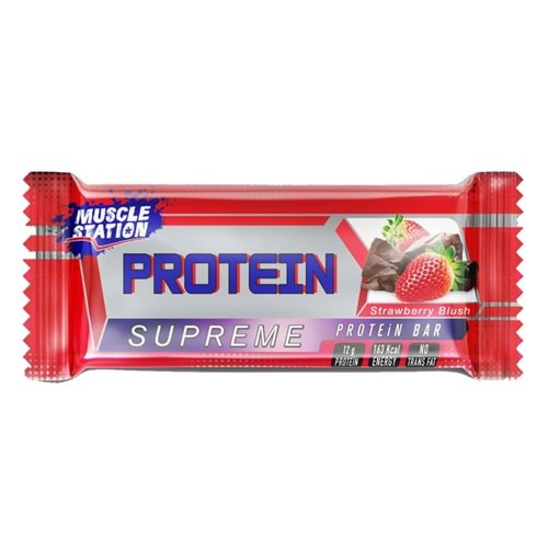 Muscle Station Supreme Protein Bar Strawberry Blush 1Ad. 40 Gr