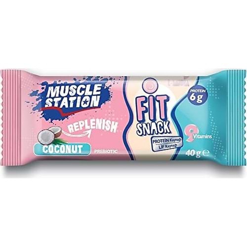 Muscle Station Fit Snack Protein bar Coconut 1Ad. 40 Gr