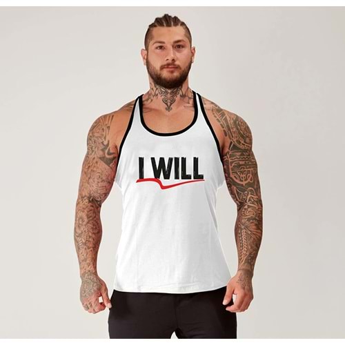 Muscle Station Antrenman Atlet BEYAZ I WILL - XL