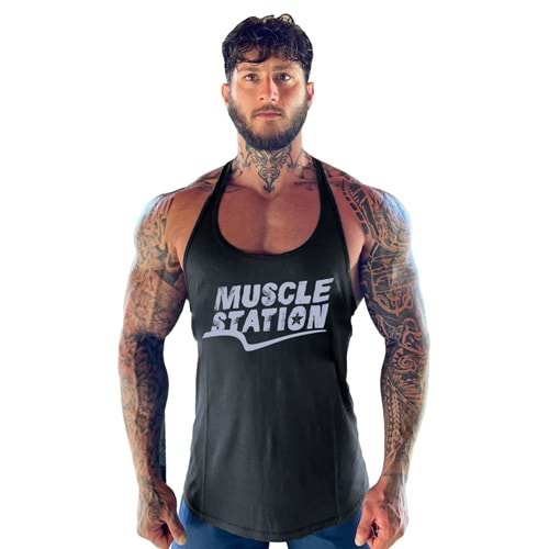 Muscle Station Gymbro Atlet - SİYAH GRİ - M