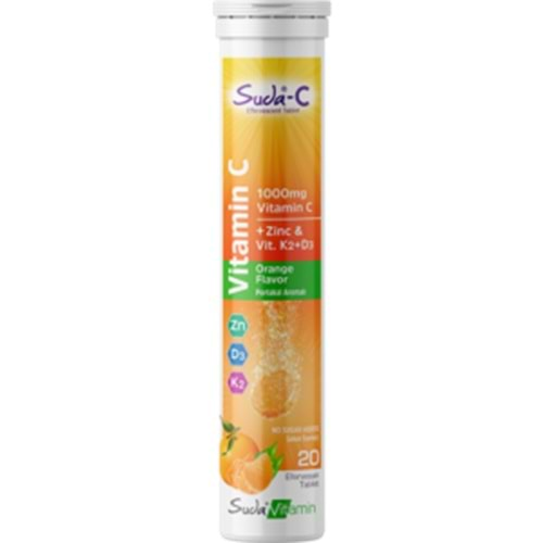 Suda C Vitamin C ORANGE 20 Efervesan Tablet