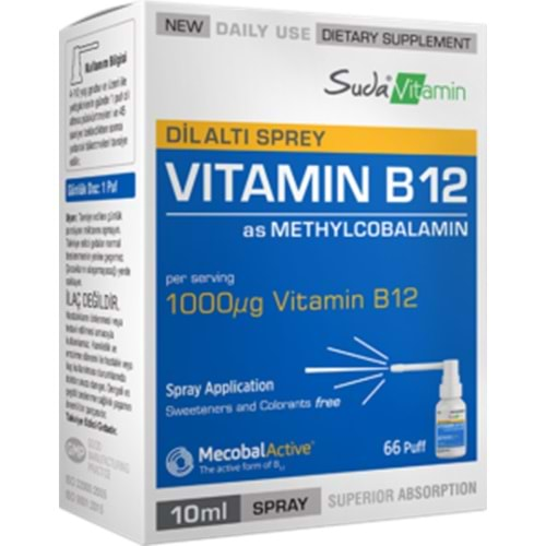 Suda Vitamin B12 Dil Altı Sprey 10 ml