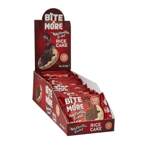 Bite More Proteinli Pirinç Patlağı 18 Gr x 24 Ad Sütlü Çikolata Kaplı