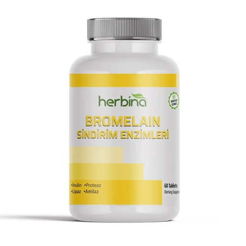 HERBİNA Sindirim Enzimleri (Bromelain-Lipaz-Proteaz) 60 Tablet