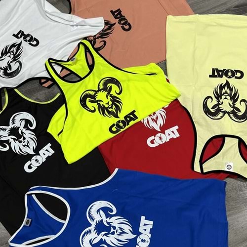 GOAT Baskılı Erkek Fitness Sporcu Atleti