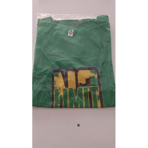 NO LIMIT Baskılı Erkek Fitness Sporcu T-shırt - YEŞİL - L