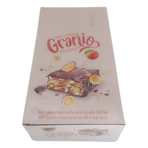 GRANIO Çikolatalı Portakal Parçacıklı Bar 24 x 40 Gr