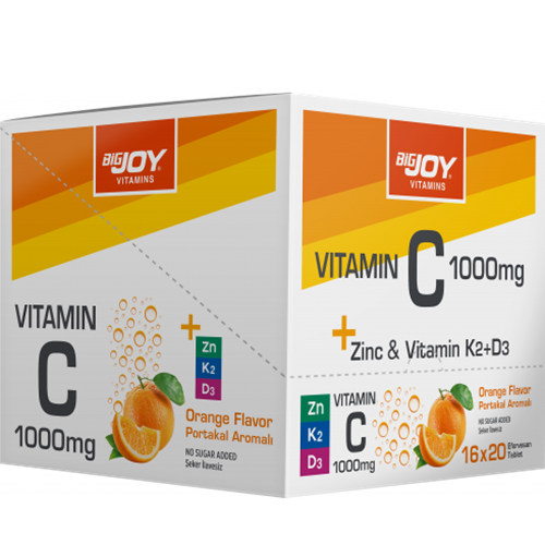 Bigjoy Vitamins Vitamin C 1000mg Zinc & Vit.K2+D3 16li Kutu