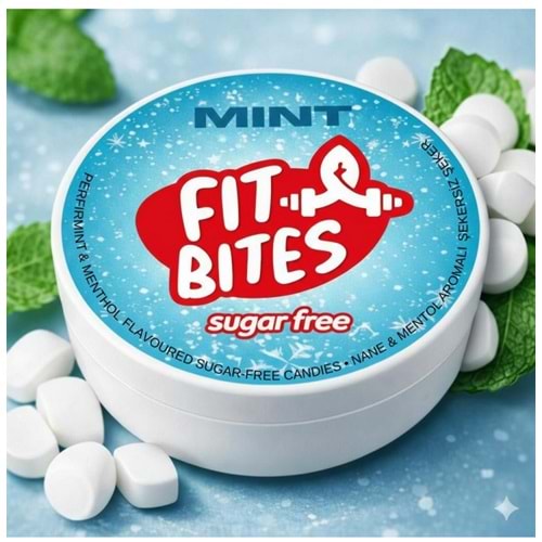 Fit Bites Mint Şekersiz Nane & Mentol 1 Kutu x 50 Mint