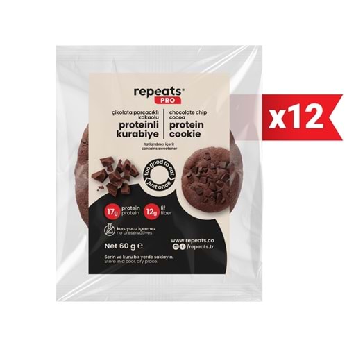 repeats proteinli kurabiye Kakaolu 12 X 60 G