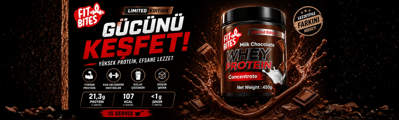 Fit Bites whey protein milk chocolate 450g sporcu protein tozu çikolata aromalı