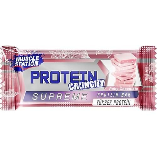 Muscle Station Supreme Crunchy Protein Bar Ruby Chocolate 1Ad. 40 Gr