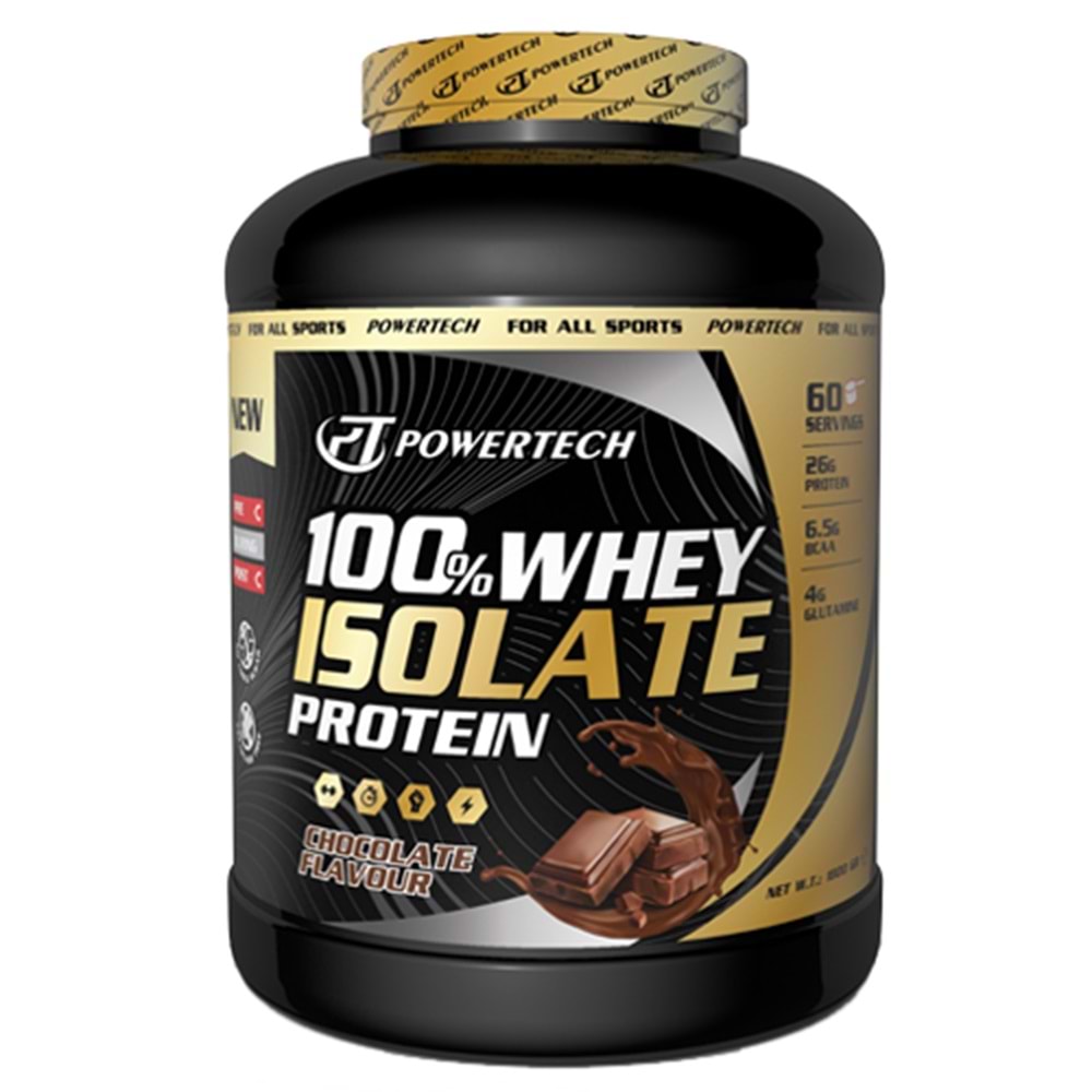 PowerTech %100 Isolate Whey Protein 1800 Gr 60 Servis Çikolata Aromalı
