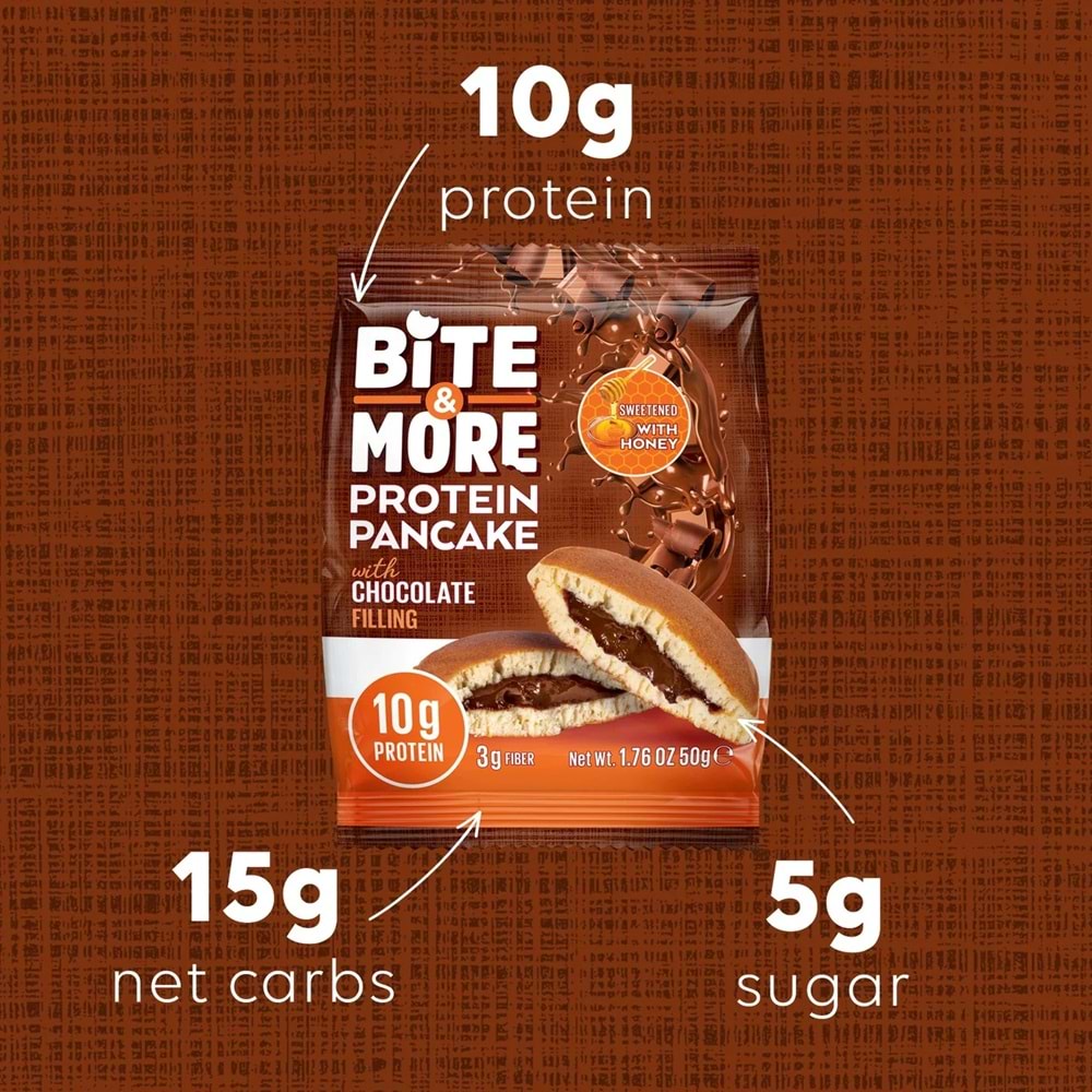 Bite More Protein Pancake 50 Gr x 12 Ad Çikolata