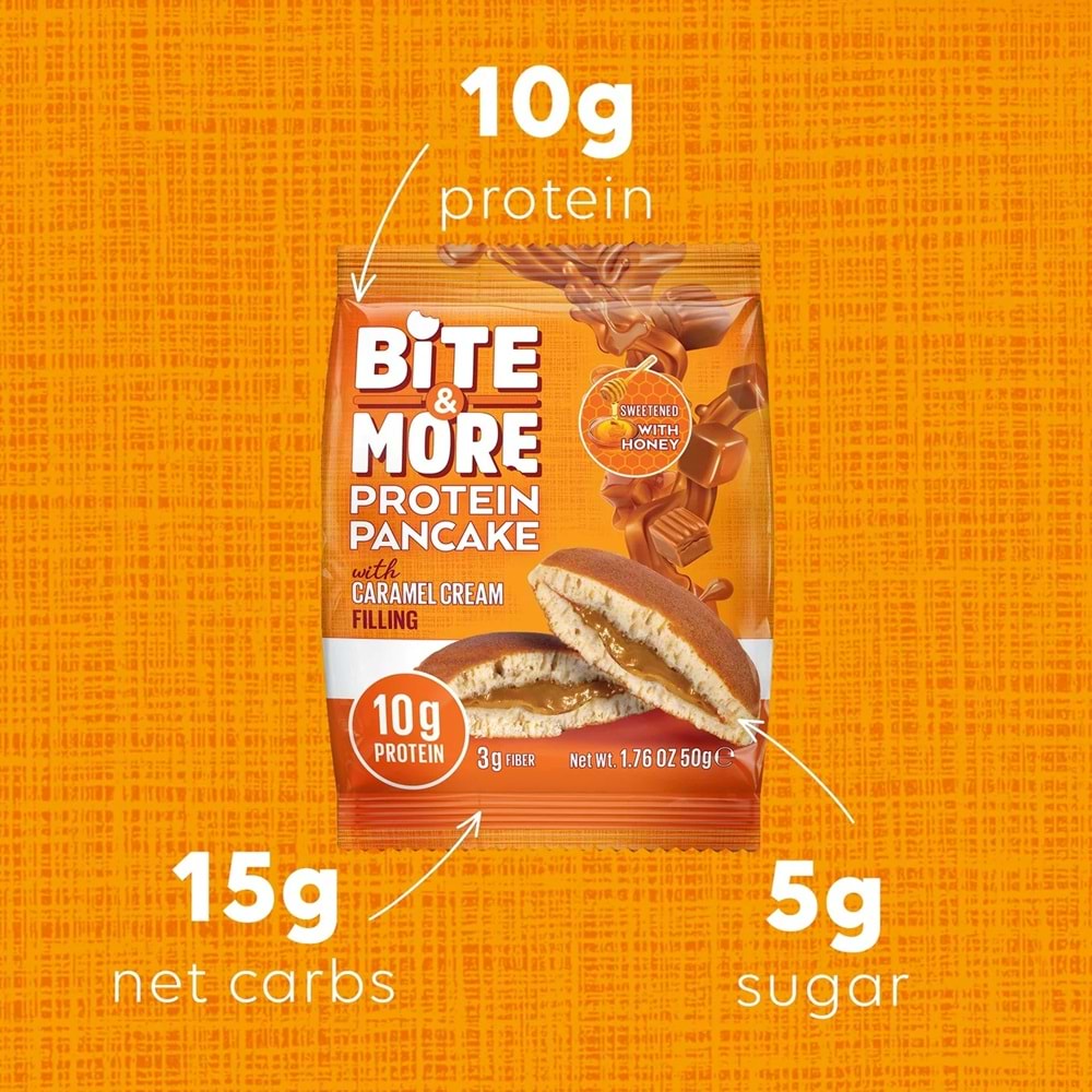 Bite More Protein Pancake 50 Gr x 12 Ad Karamel