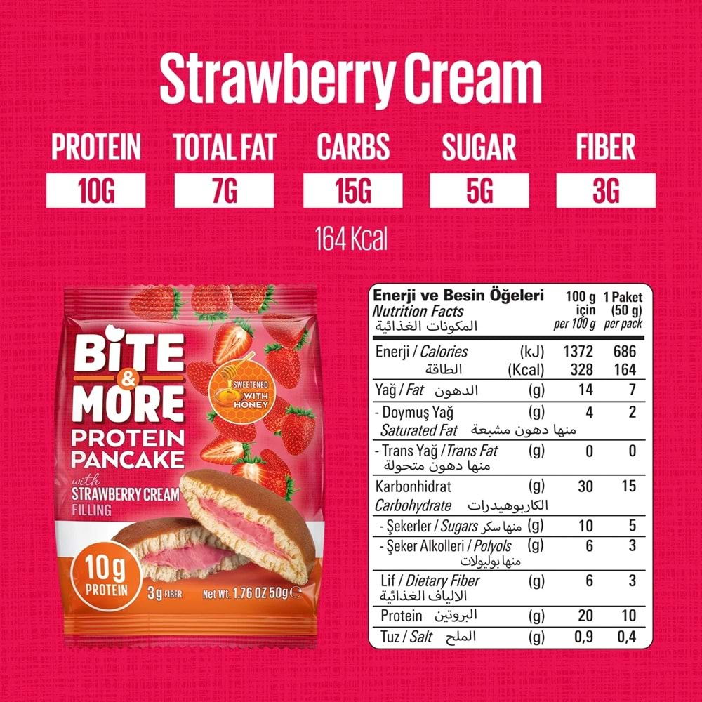 Bite More Protein Pancake 50 Gr x 12 Ad Strawberry