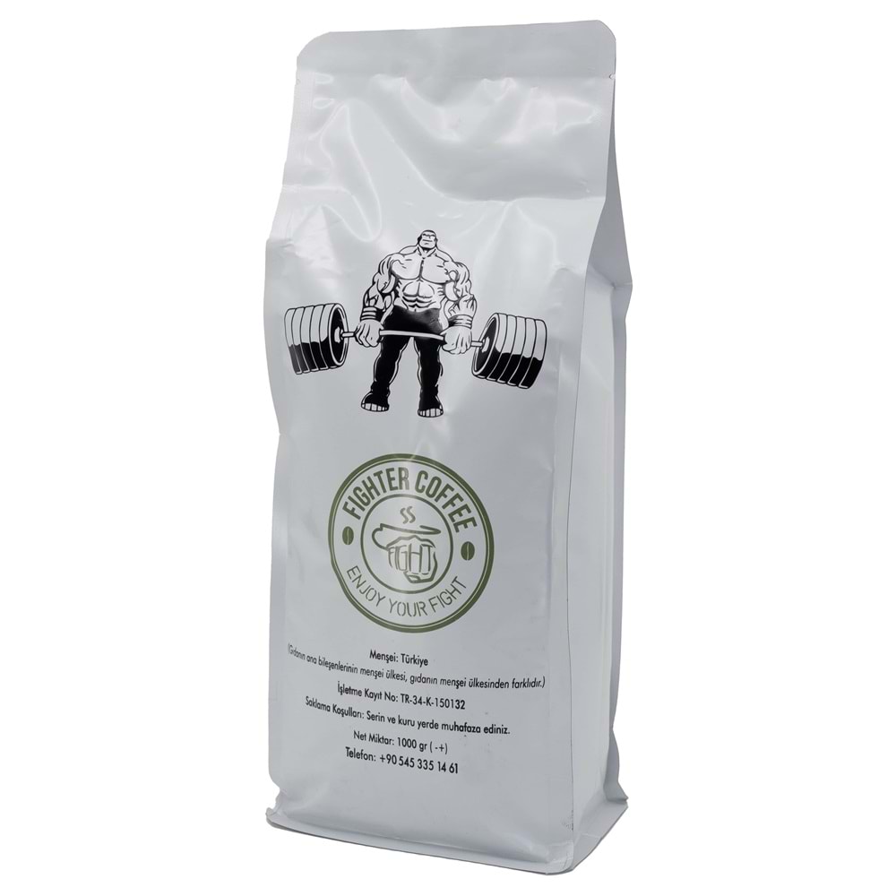 FİGHTER COFFEE Yüksek Kafeinli Çekirdek Kahve 1 Kg Cıtrus&Caramel&Glove