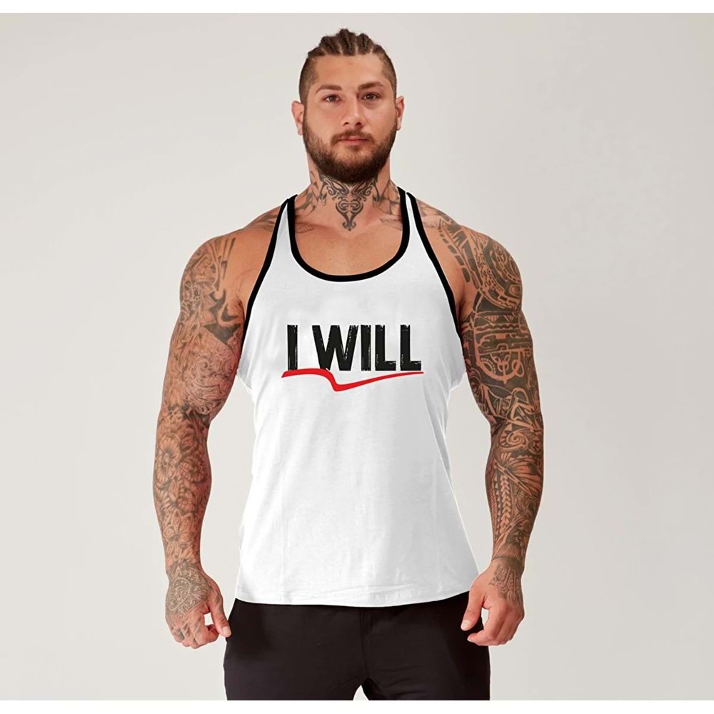 Muscle Station Antrenman Atlet BEYAZ I WILL - L