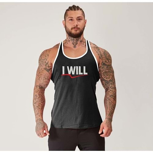 Muscle Station Antrenman Atlet SİYAH I WILL - XL