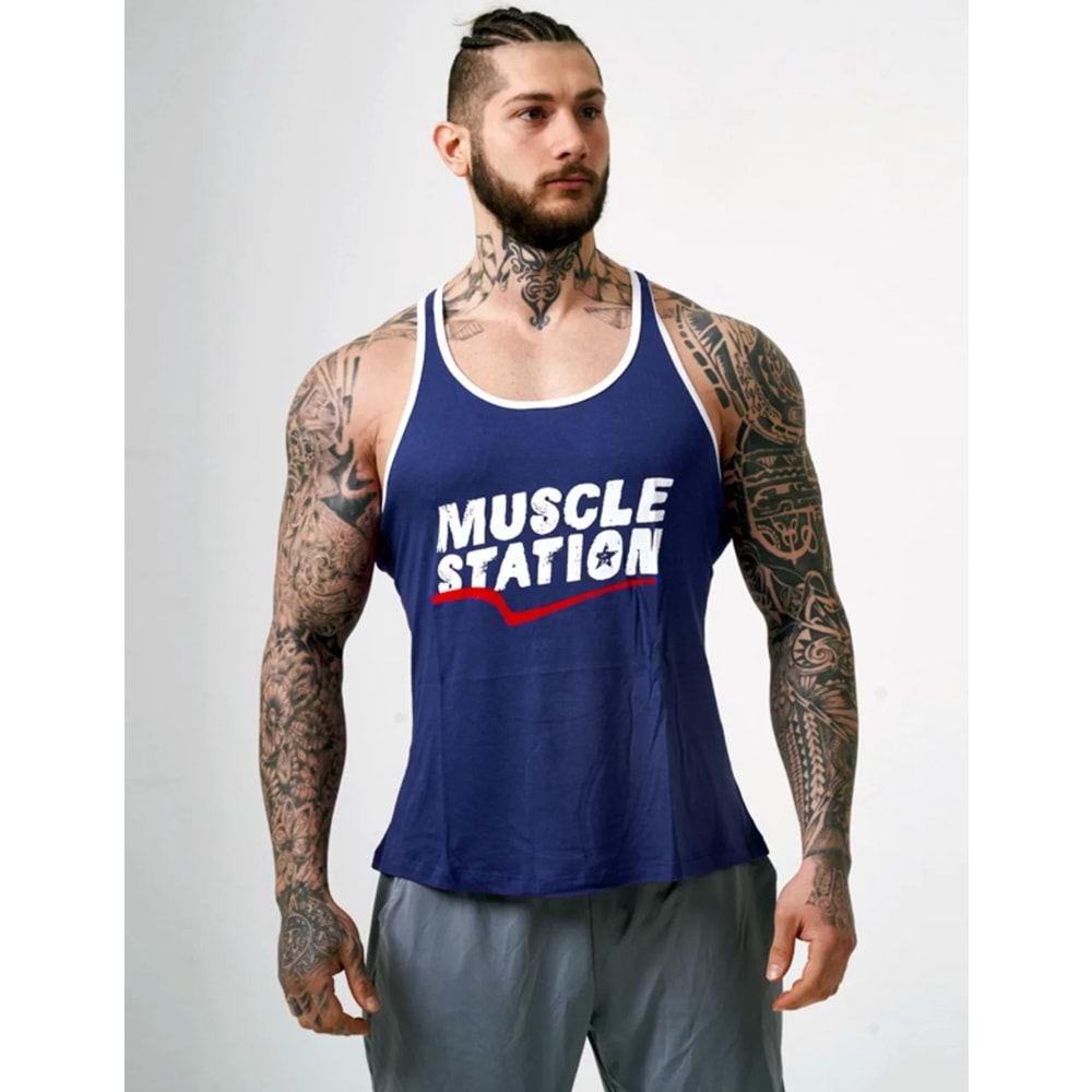 Muscle Station Fitness Antrenman Atlet LACİVERT - XL