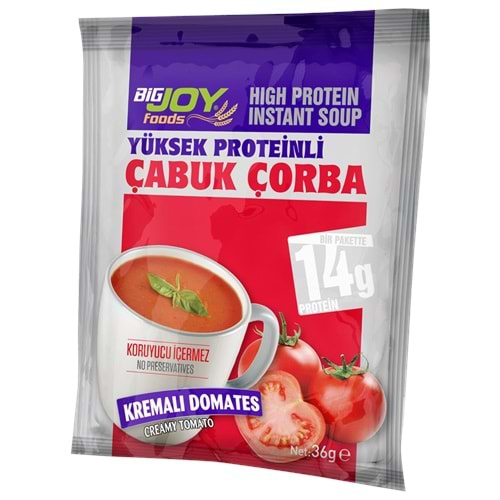 Bigjoy Yüksek Proteinli Çorba Kremalı Domates 36g