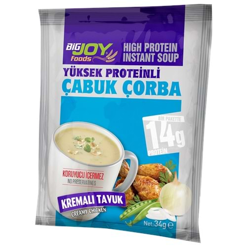 Bigjoy Yüksek Proteinli Çorba Kremalı Tavuk 34g