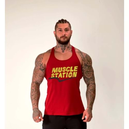 Muscle Station Gymbro Atlet - BORDO SARI - XL