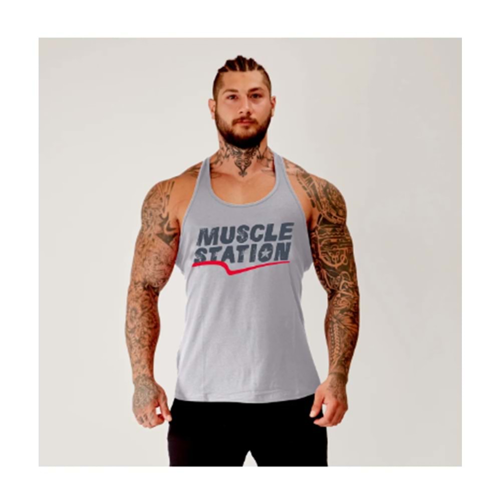 Muscle Station Gymbro Atlet - GRİ - XXL