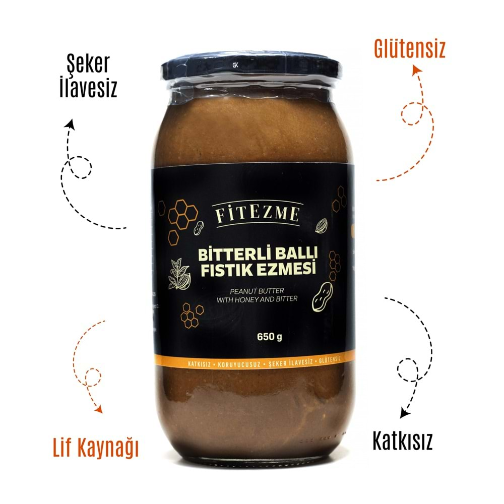 FİTEZME Bitterli Ballı Fıstık Ezmesi 1000g