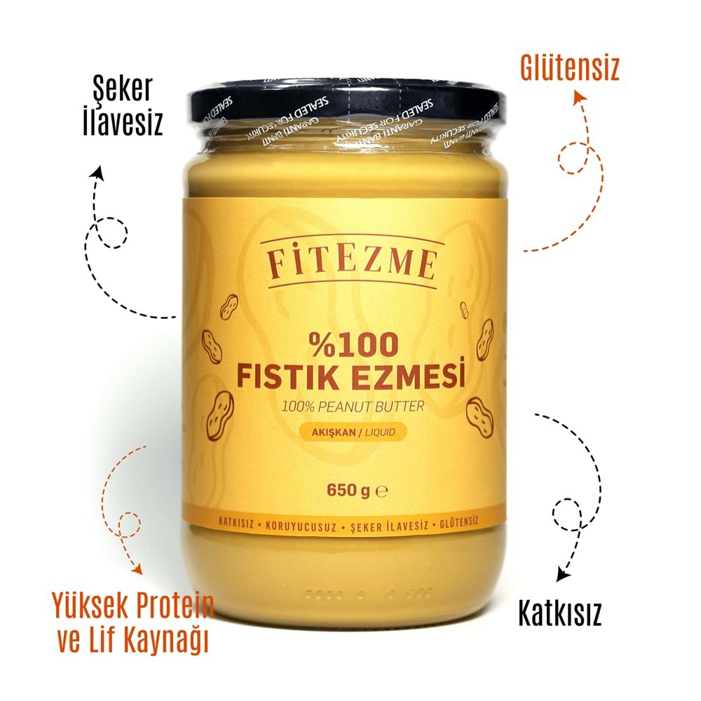 FİTEZME %100 Fıstık Ezmesi Akışkan 650g