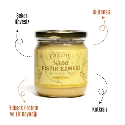 FİTEZME %100 Fıstık Ezmesi Akışkan 190g