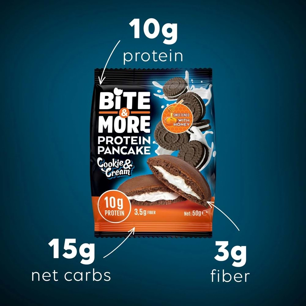 Bite More Protein Pancake 50 Gr x 12 Ad Kurabiye Krema