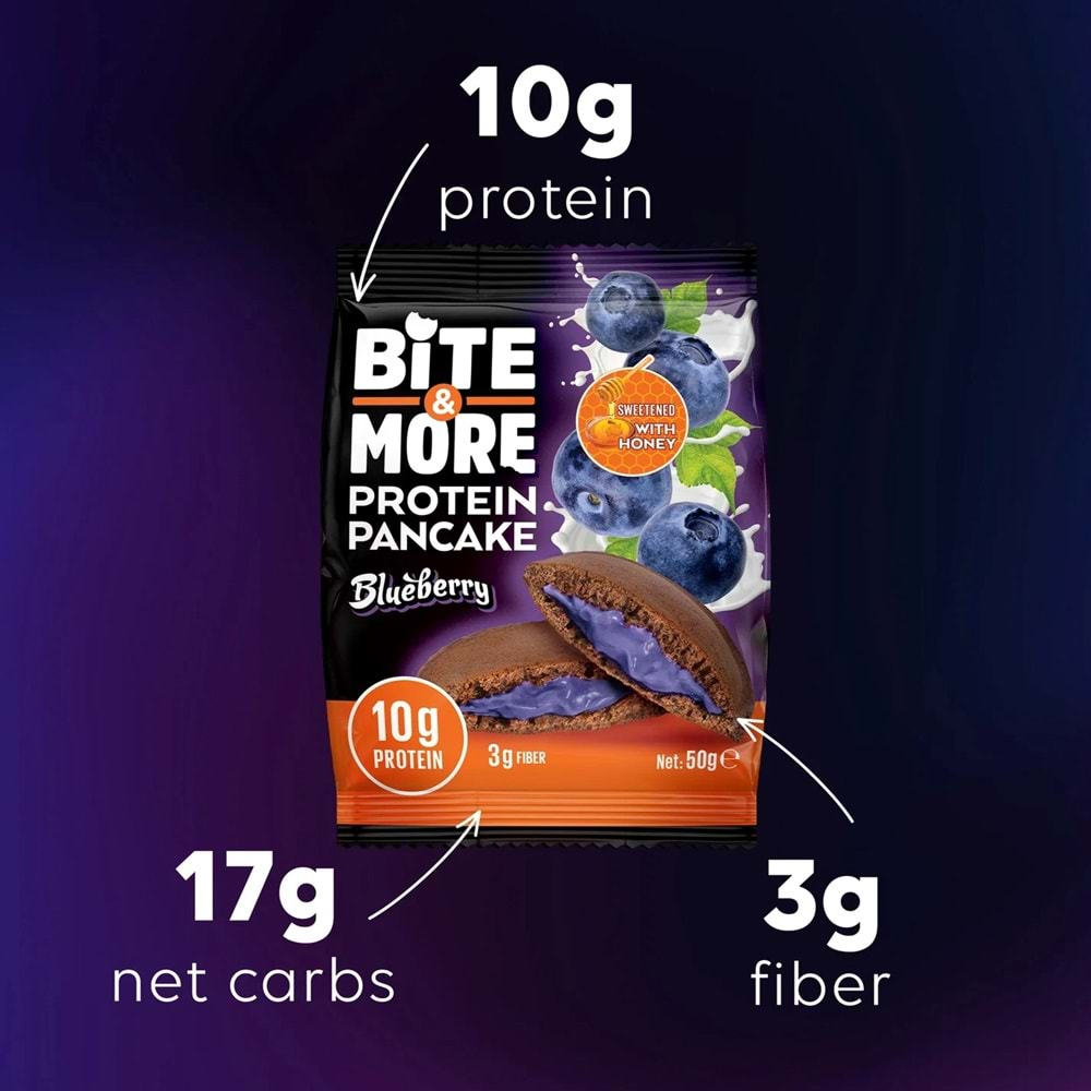 Bite More Protein Pancake 50 Gr x 12 Ad BlueBerry