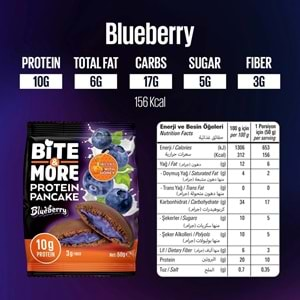 Bite More Protein Pancake 50 Gr x 12 Ad BlueBerry