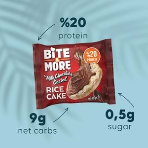 Bite More Proteinli Pirinç Patlağı 18 Gr Sütlü Çikolata Kaplı