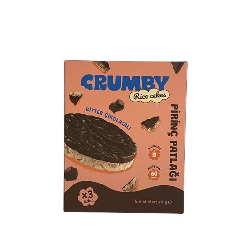 CRUMBY Pirinç Patlağı 3 Ad. x 45 gr Bitter Çikolatalı