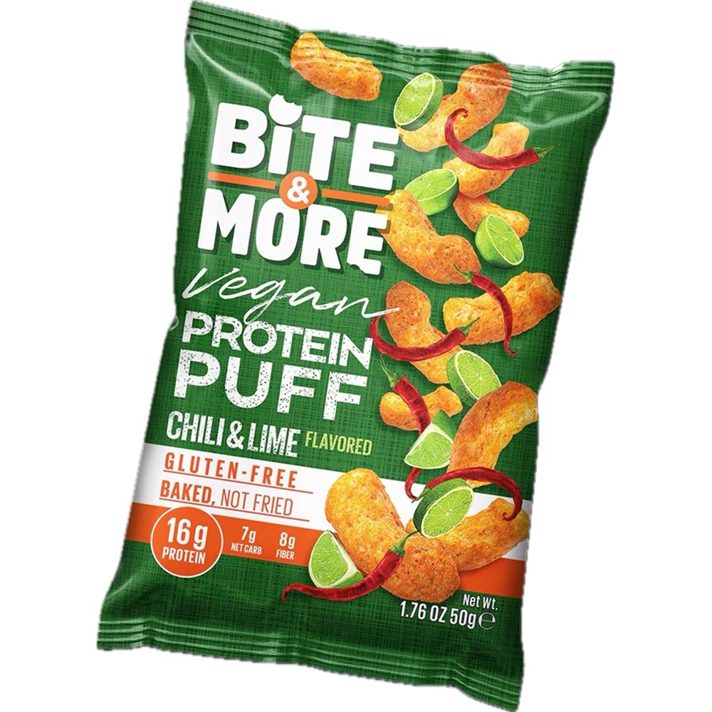 Bite More Proteinli Cips 50g Acı Biber ve Limon