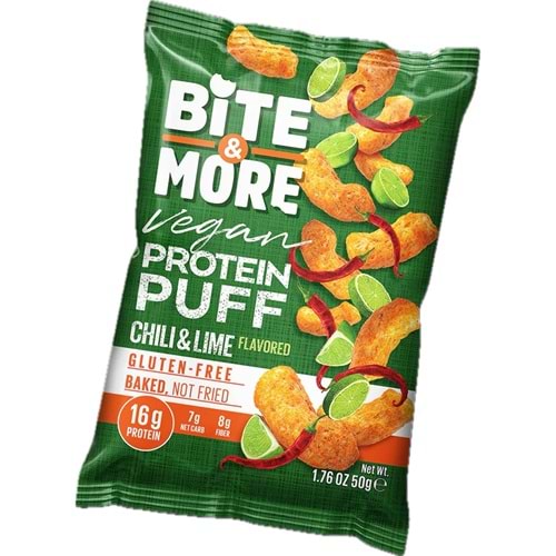 Bite More Proteinli Cips 50g Acı Biber ve Limon