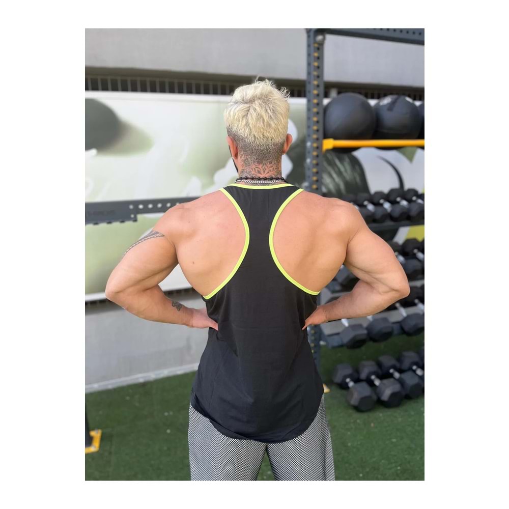 Joe Weıders OLYMPIA Baskılı Erkek Fitness Sporcu Atleti - SİYAH - XL