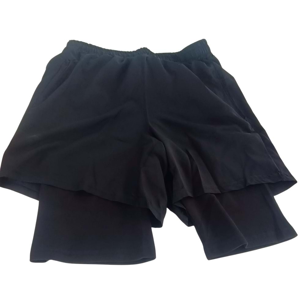 Erkek Taytlı Şort - SİYAH - XL