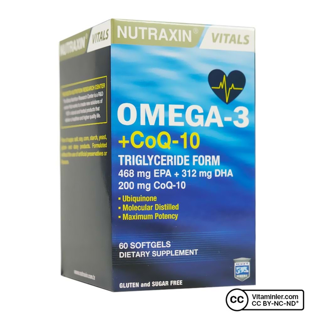 Nutraxin Omega 3 +CoQ-10 60 Kapsül