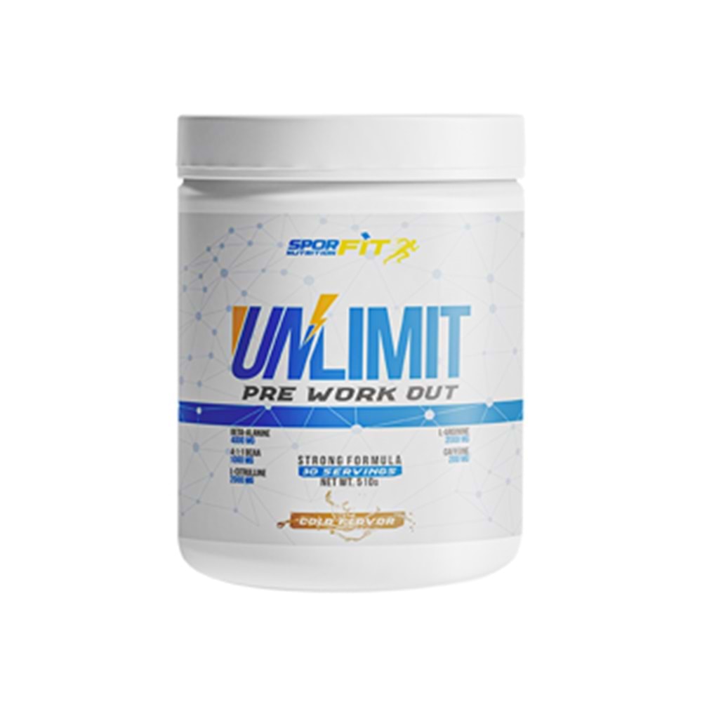 Sporfit Unlimit Pre-Workout 510 Gr Kola