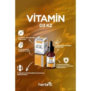 HERBİNA D3K2 Vitamin Damla 1000 IU – 20 ml