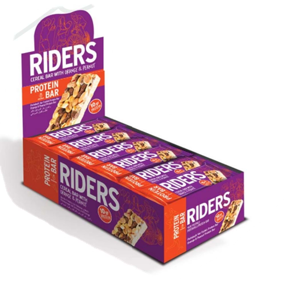 GRANIO Rıders Yer Fıstıklı Portakallı Protein bar 24 x 40 Gr