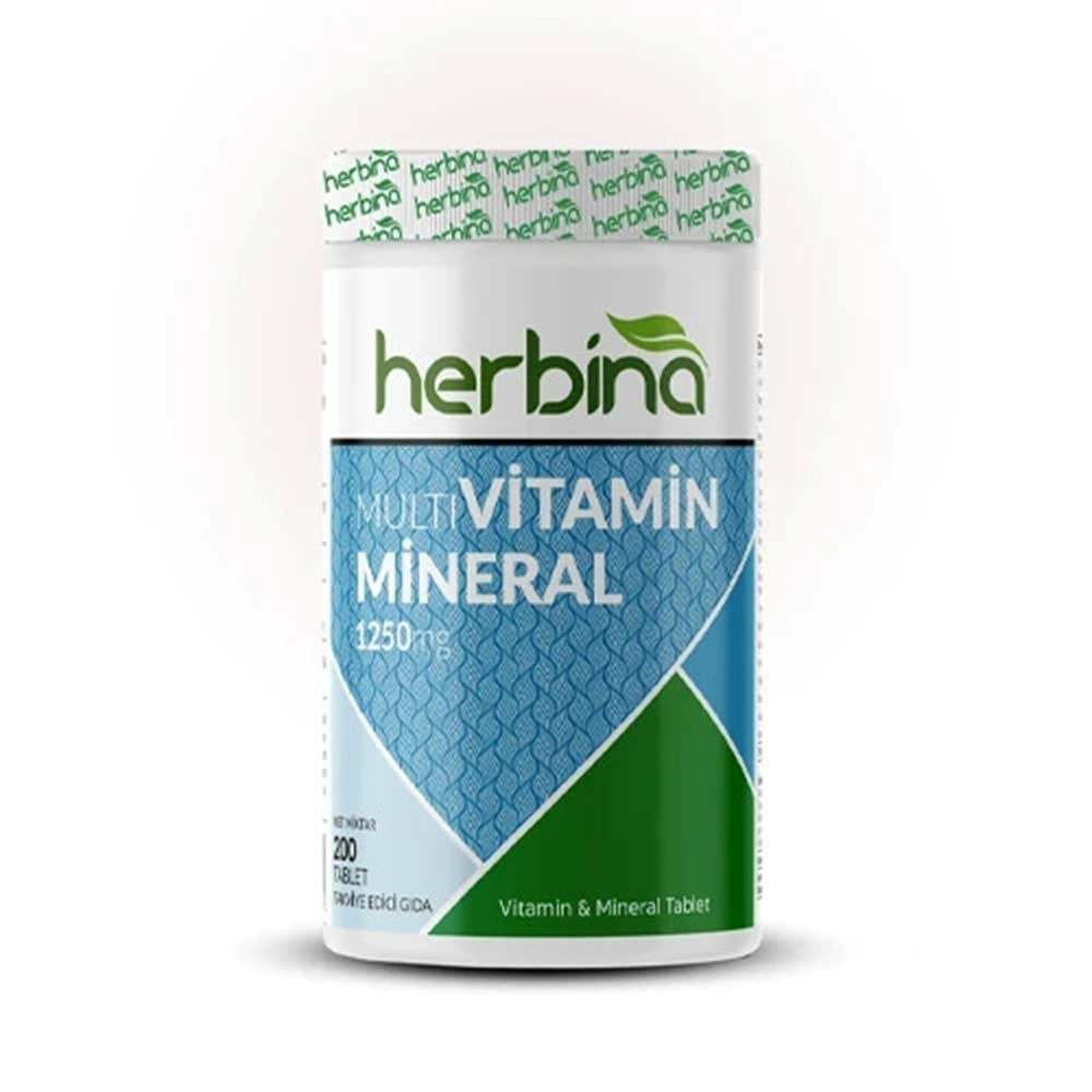 HERBİNA Multivitamin Mineral 1250 mg 200 Tablet