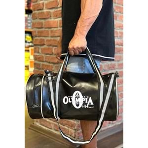 Antrenman Sporcu Çantası - SİYAH PARLAK DERİ - 45 CM