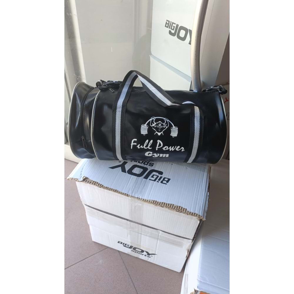 Antrenman Sporcu Çantası - SİYAH PARLAK DERİ - 45 CM